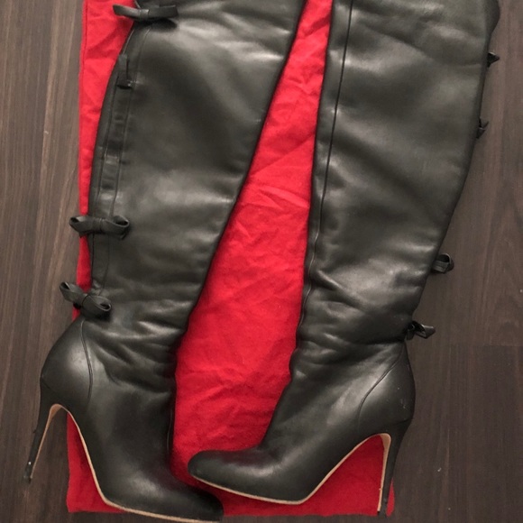 Valentino Garavani Shoes - Valentino knee high leather black boots
